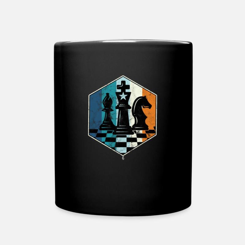 Pièce d'échecs vintage rétro Chess Master Club - Mug uni - noir