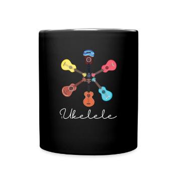 Art graphique mignon d'instrument de ukelele pour le musicien - Mug uni - noir - Devant