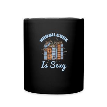 Knowledge Is Sexy Bookish Book Smart Genius Nerd - Full Colour Mug - black - Front