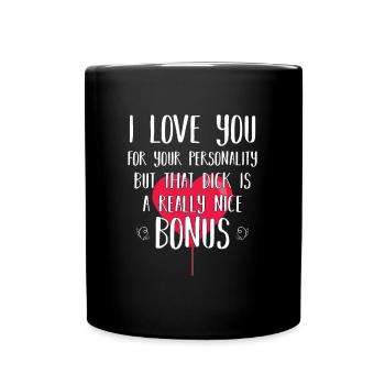 Je t’aime pour ta personnalité drôle d’anniversaire - Mug uni - noir - Devant