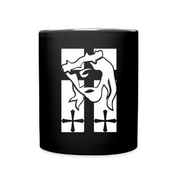 JESUS CHRIST WEIHNACHTEN RELIGION KREUZ GOTT KREUZ - Tasse einfarbig - Schwarz - Vorne
