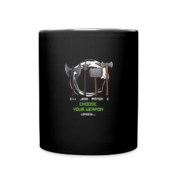 Funny Coder Programmer Developer Geeks Weapon - Full Colour Mug - black - Front