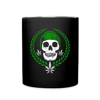 Weed Joint Gras Amsterdam Hanf Cannabis Kiffen - Tasse einfarbig - Schwarz - Vorne
