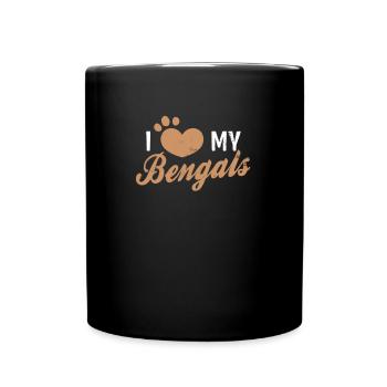 Chat du Bengale J'aime mon cadeau Bengals - Mug uni - noir - Devant