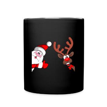 Tee-shirt cadeau Joyeux Noël Père Noël - Mug uni - noir - Devant