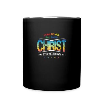 Stolz LGBT Ich kann alles durch Christus tun - Tasse einfarbig - Schwarz - Vorne