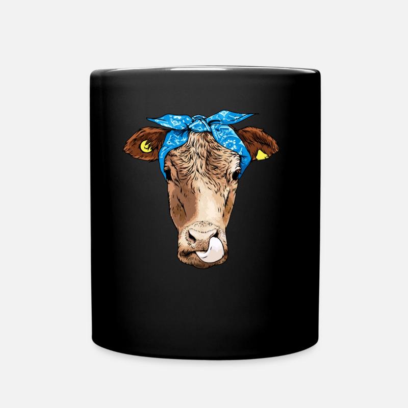 Hipster Kuh Tier - Tasse einfarbig - Schwarz