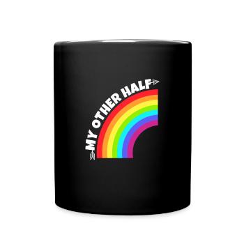Homosexuelles Paar mein anderes halbes Geschenk - Tasse einfarbig - Schwarz - Vorne