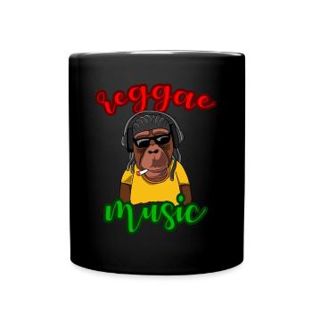 Reggae Musik Affe Geschenk Geschenkidee - Tasse einfarbig - Schwarz - Vorne