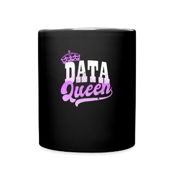Data Nerd Data Queen Gift - Full Colour Mug - black - Front