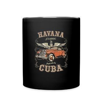 Havanna Cuba Classic Car Racing Straßenrennen Heiß - Tasse einfarbig - Schwarz - Vorne