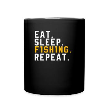 Eat Sleep Repeat Fishing Fishing Fishing Gifts - Full Colour Mug - black - Front