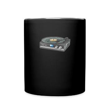 Tourne-disque vinyle vintage - Mug uni - noir - Devant