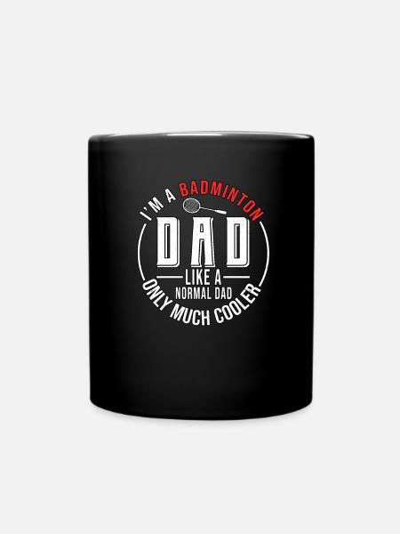 Cooler Badminton Papa Papi Vater Spruch Geschenk - Tasse einfarbig - Schwarz