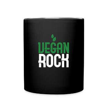 Vegan Rock Vegetarian Veganism Wellness Healthy - Full Colour Mug - black - Front