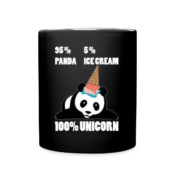 Pandacorn Panda Einhorn Geschenk Geschenkidee - Tasse einfarbig - Schwarz - Vorne