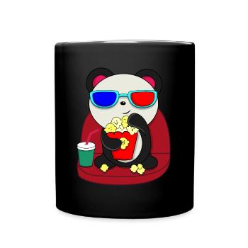 Panda Cinema Popcorn Gift Gift Idea - Full Colour Mug - black - Front