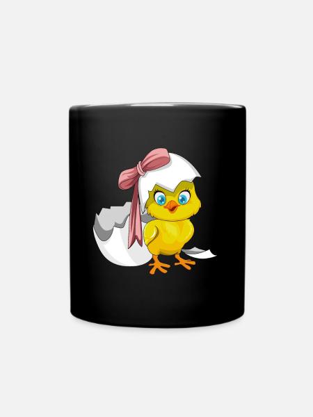 Oster Kücken Ostern Geschenk Geschenkidee - Tasse einfarbig - Schwarz
