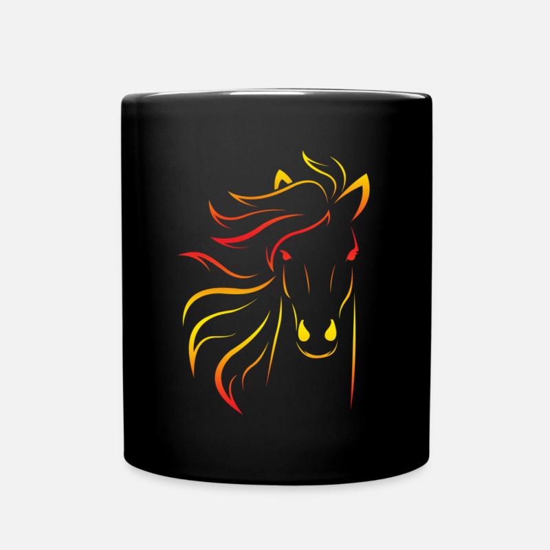 Reitpony, Schimmel, Schimmelchen, Stute - Tasse einfarbig - Schwarz