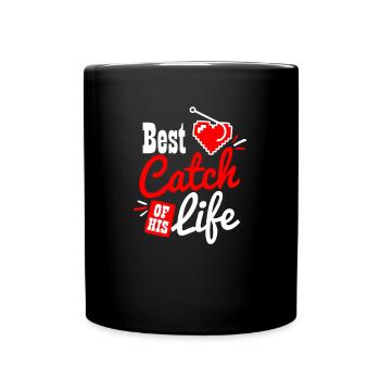 Paare, die besten Fang seines Lebens-Geschenks fischen - Tasse einfarbig - Schwarz - Vorne