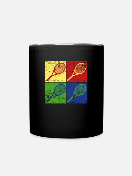 Tennis Vintage Vintage Pop Art Cadeau - Mug uni - noir