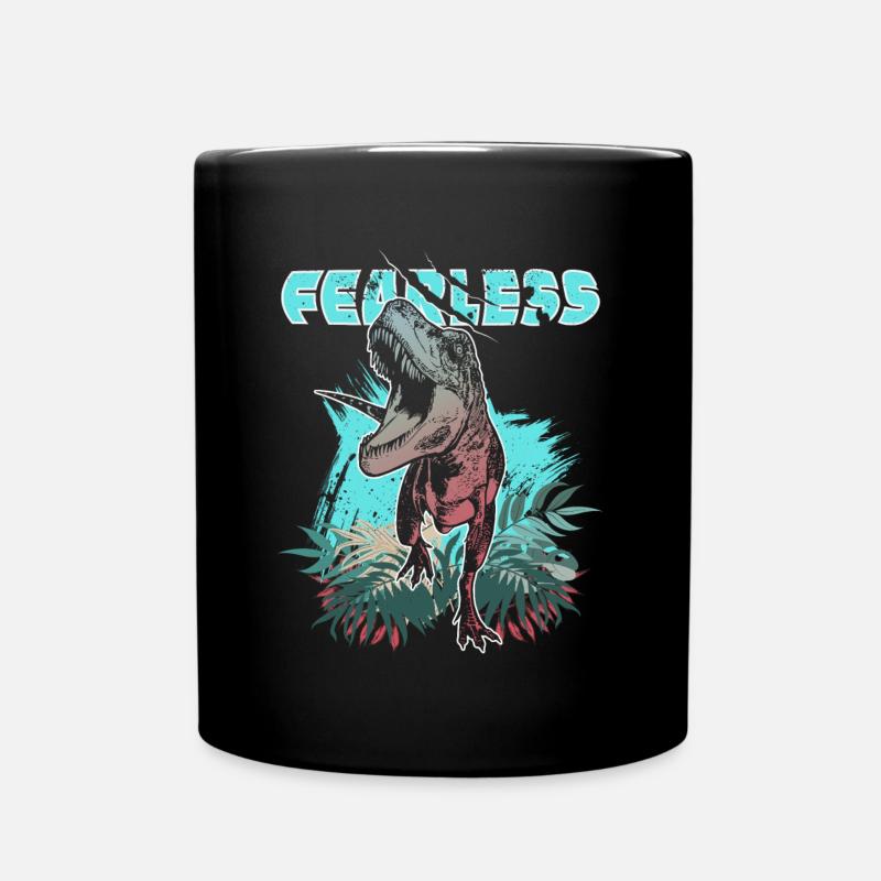 Les dinosaures Velociraptor à la chasse Sans peur - Mug uni - noir