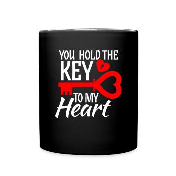 Tu détiens la clé de mon coeur amour romance cupidon - Mug uni - noir - Devant