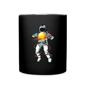 Weltraum Planet Orbit Galaxy Nerd Cool - Tasse einfarbig - Schwarz - Vorne