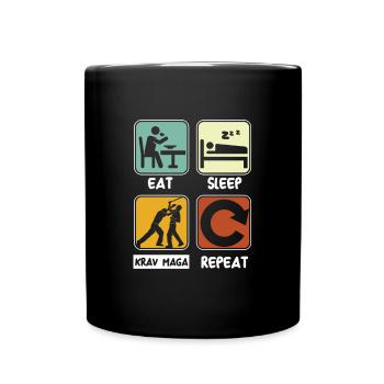 Mangez sommeil Krav Maga Répéter le combat d’arts martiaux - Mug uni - noir - Devant