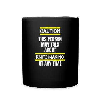 Faire du couteau avec prudence peut parler de cadeau - Mug uni - noir - Devant
