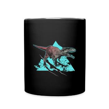 Giganotosaurus dinosaur primeval reptile wilderness - Full Colour Mug - black - Front
