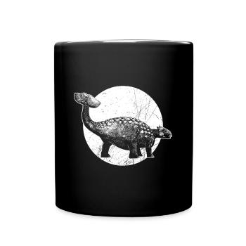 Primeval dinosaur Ankylosaurus foraging - Full Colour Mug - black - Front