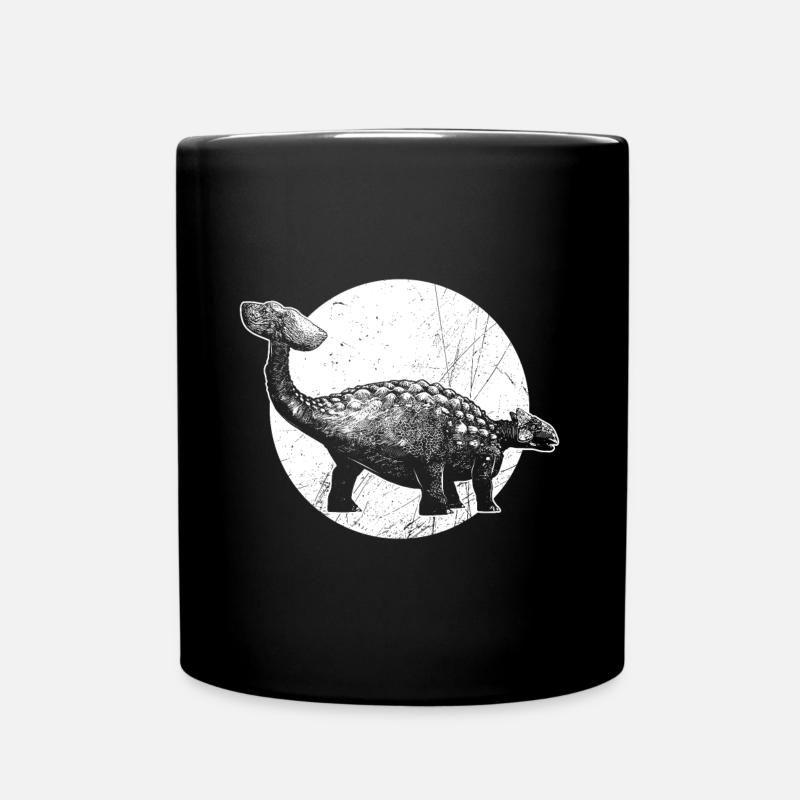 Urzeit Dinosaurier Ankylosaurus auf Nahrungssuche - Tasse einfarbig - Schwarz