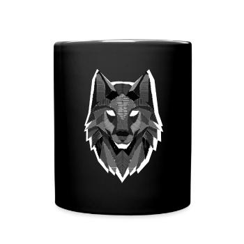 Wolfskopfwölfe Pack Alpha Carnivore Mammals Fur - Tasse einfarbig - Schwarz - Vorne