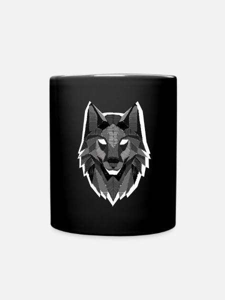 Loups Tête de Loup Pack Alpha Carnivore Mammifères Fourrure - Mug uni - noir