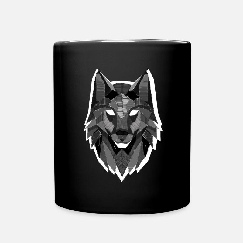Loups Tête de Loup Pack Alpha Carnivore Mammifères Fourrure - Mug uni - noir