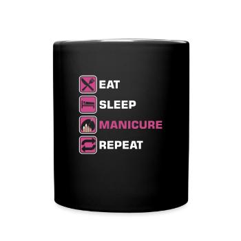 Mangez Sommeil Manucure Répétez Manucure NailTech - Mug uni - noir - Devant