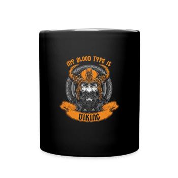 My Blood Type Is Viking Norse DNA Scandinavian - Full Colour Mug - black - Front