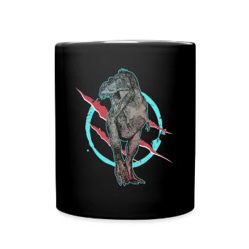 T-Rex Tyrannosaurus Jurassic Fossil Urzeit Wildnis - Tasse einfarbig - Schwarz - Vorne