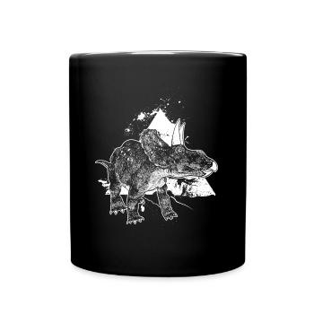 Diceratops Pflanzenfresser Dinosaurier Geschenk - Tasse einfarbig - Schwarz - Vorne