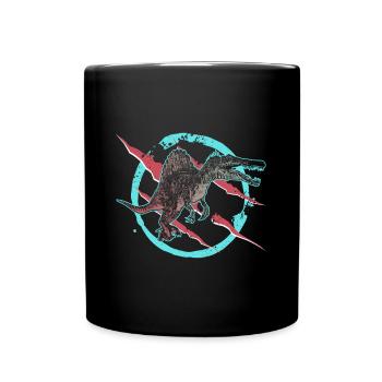 Spinosaurus Dinosaur Hunter of primeval gift - Full Colour Mug - black - Front