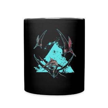 Quetzalcoatlus flying dinosaur reptile primeval - Full Colour Mug - black - Front