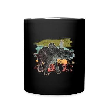 Dinosaures Dicératops herbivores primitifs - Mug uni - noir - Devant