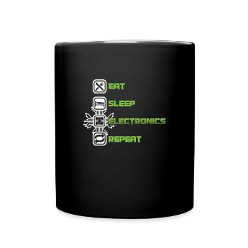 Eat Sleep Electronics Repeat Devices Transistor - Full Colour Mug - black - Front