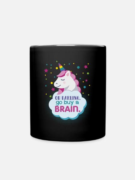 Aller acheter un cerveau une licorne sarcastique magique - Mug uni - noir