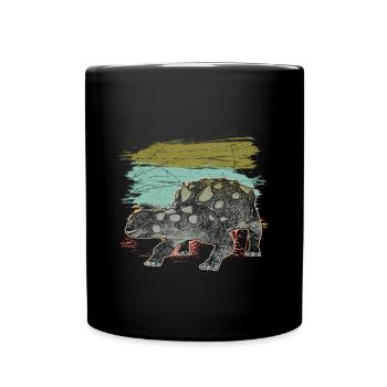 Dinosaurer Pflanzenfresser Euoplocephalus Dino - Tasse einfarbig - Schwarz - Vorne