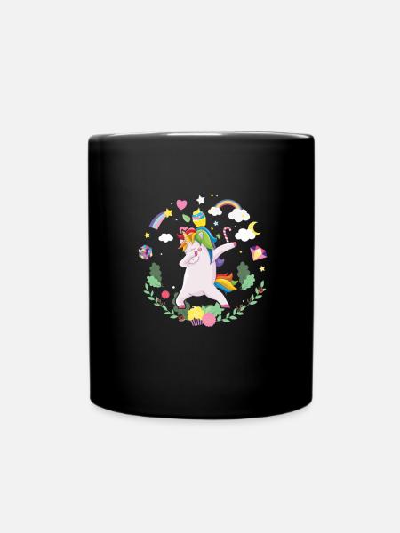 Licorne Tampon Créature Magique Fiction Colorée - Mug uni - noir