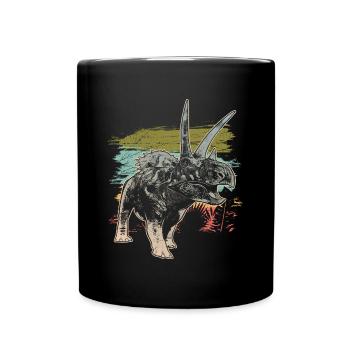 Primeval Dinosaur Coahuilaceratops wilderness - Full Colour Mug - black - Front