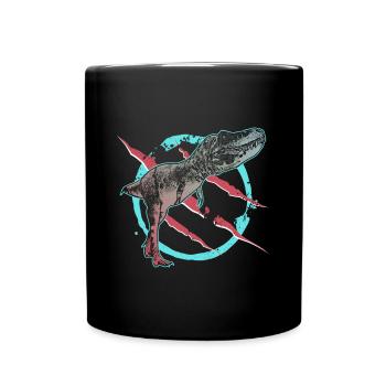 Tarbosaurus carnivorous dinosaur primeval - Full Colour Mug - black - Front