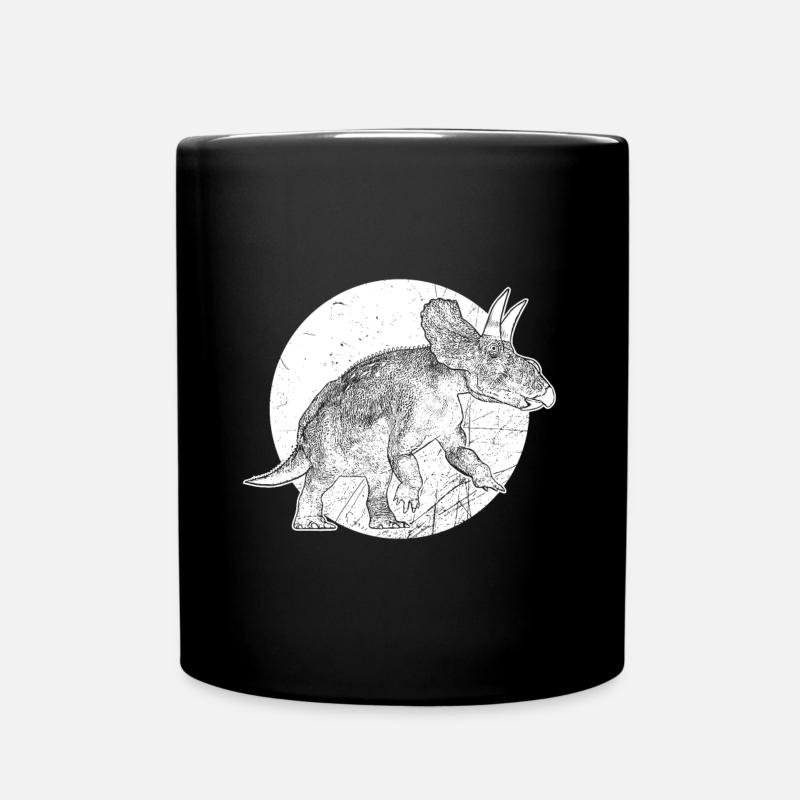 Diceratops dinosaur primeval wilderness fossil - Full Colour Mug - black